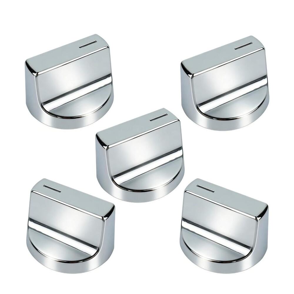 W11366438 Knob Replacements  Whirlpool Stove Oven Gas Range Knobs Silver 5 Pack